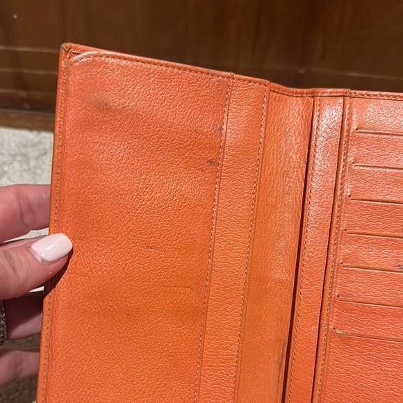 CHANEL Vibrant Orange Leather Clutch - Picture 9 of 11